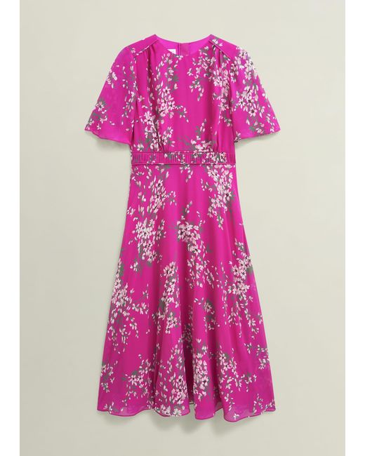 Hobbs Pink Bronwyn Silk Dress