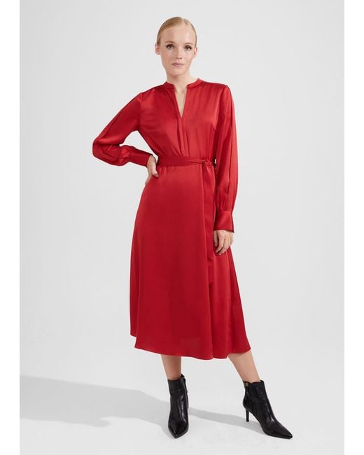 Hobbs Red Arlette Dress