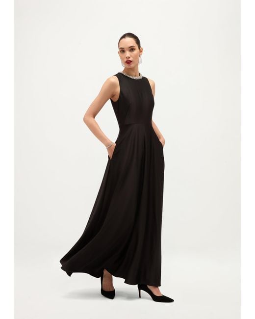 Hobbs Black Anne Satin Maxi Dress