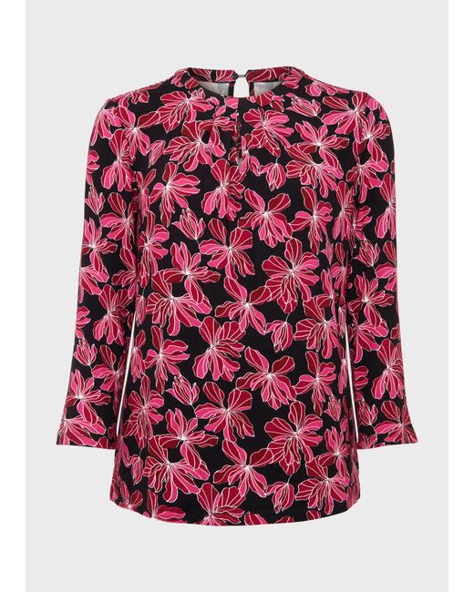 Hobbs Red Julia Printed Top