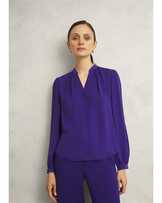 Hobbs Purple Peony Blouse