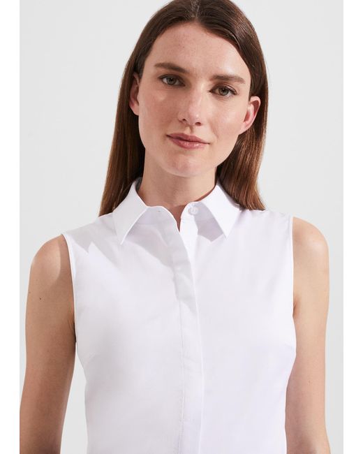 Hobbs Vic Sleeveless Shirt in White | Lyst UK
