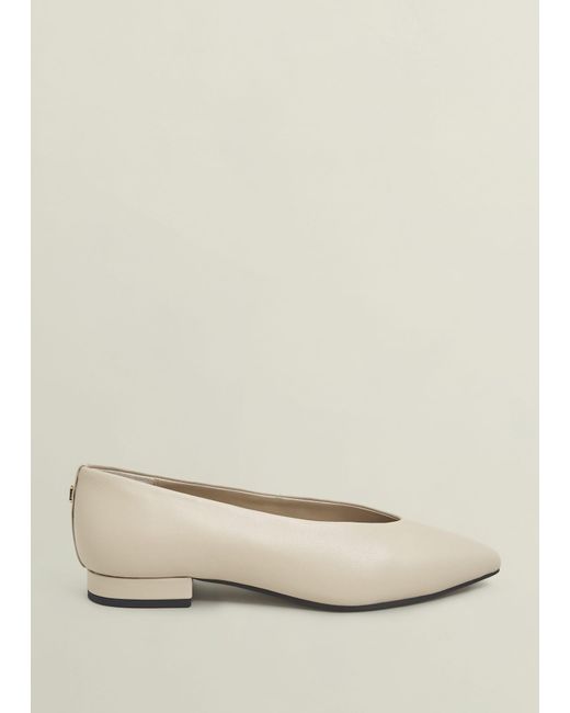 Hobbs Natural Asher Leather Ballerinas
