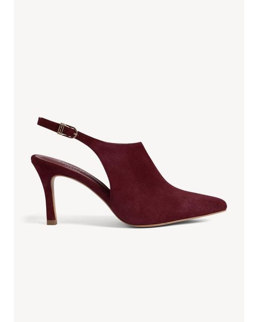 Hobbs Red Annalise Suede Slingbacks