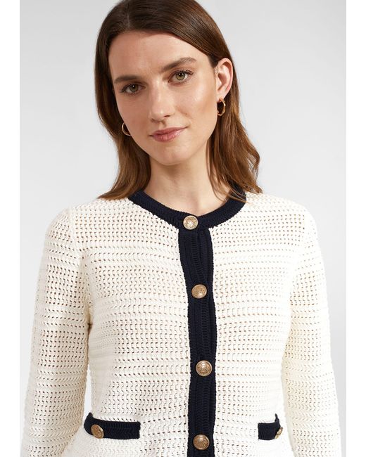 Hobbs Natural Nola Cotton Blend Knitted Jacket