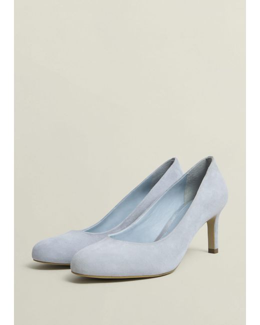 Hobbs White Lizzie Suede Courts