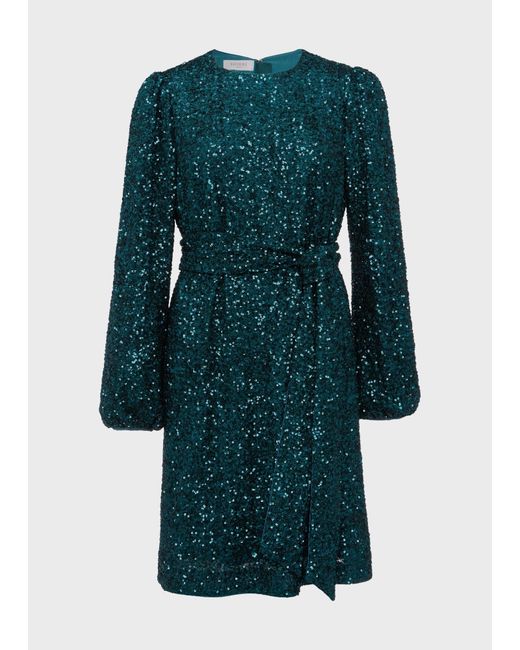 Hobbs Green Bette Sequin Dress