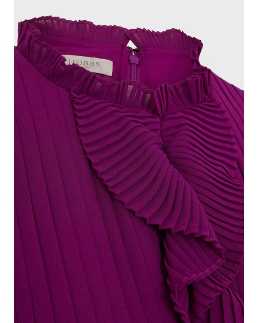 Hobbs Purple Addison Pleated Dress