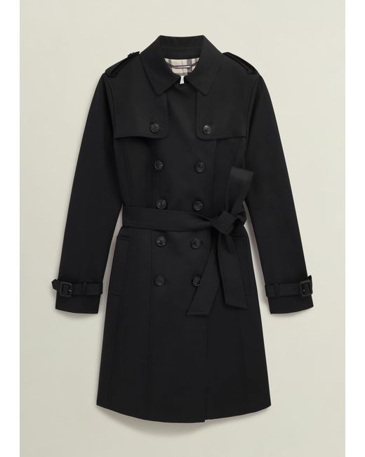 Hobbs Black Petite Skylar Shower Resistant Trench Coat