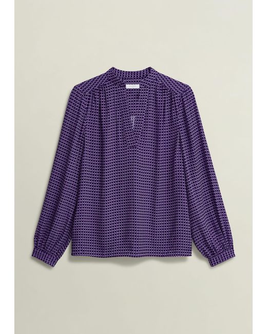 Hobbs Blue Mila Blouse