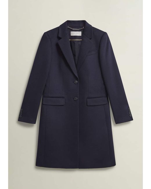 Hobbs Blue Cavendish Wool Coat