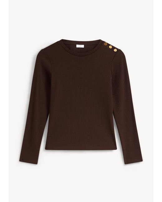 Hobbs Brown Tamsin Ribbed Top