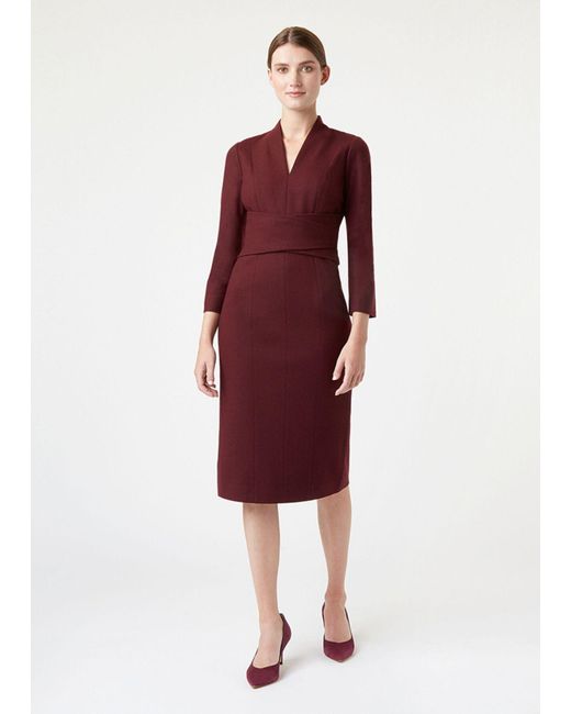 burgundy wool dress