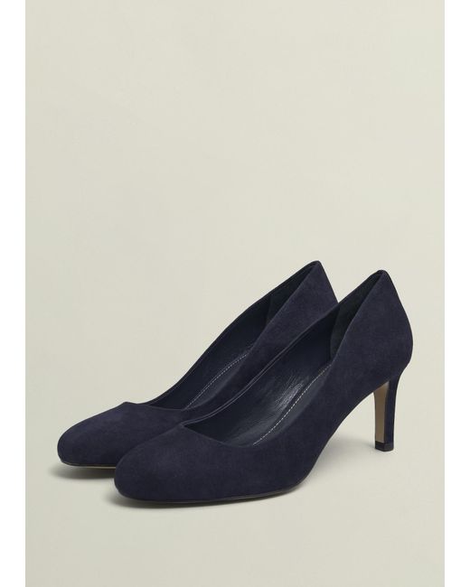 Hobbs Blue Lizzie Suede Court Shoes