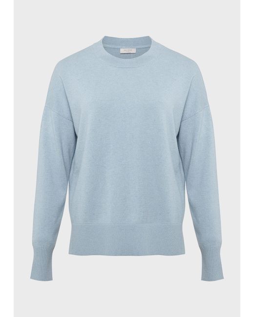 Hobbs Blue Lydia Button Jumper With Cashmere
