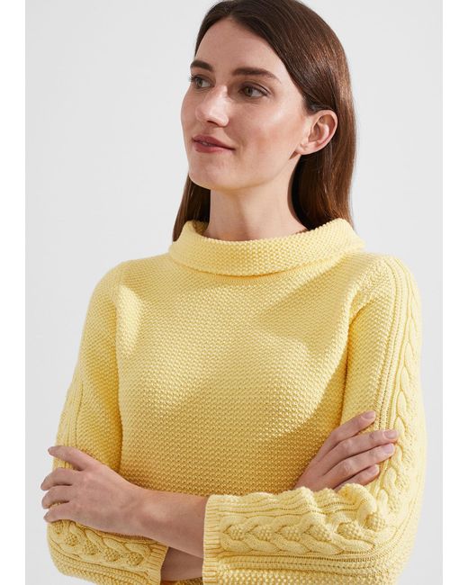 Hobbs Yellow Camilla Cotton Jumper