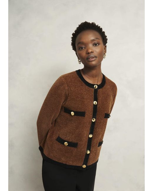 Hobbs Brown Bryony Knitted Jacket