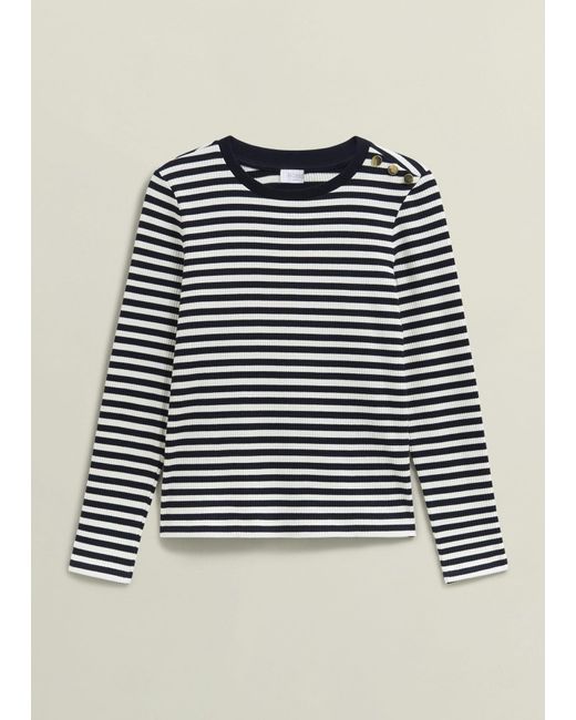 Hobbs Gray Tamsin Striped Top
