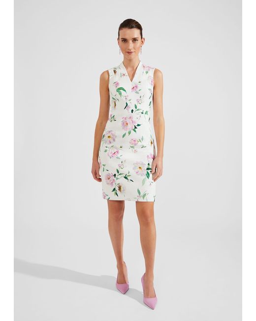 Hobbs White Petite Suzanna Floral Tweed Dress