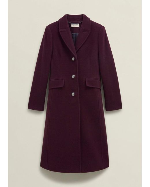 Hobbs Purple Edwina Wool Blend Coat