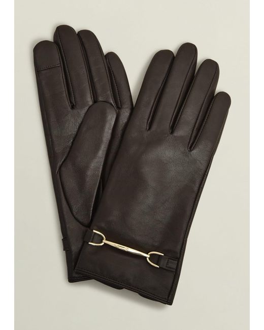 Hobbs Gray Tara Leather Gloves