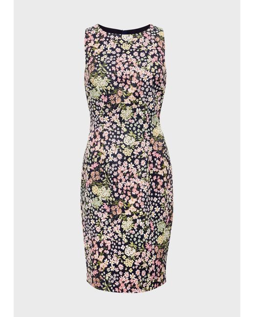 Moira floral embroidered cheap dress in navy