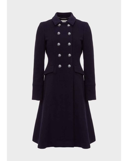 Hobbs Blue Petite Clarisse Wool Blend Coat