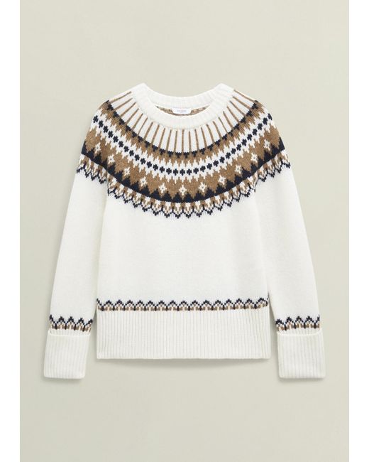 Hobbs Gray Anya Fairisle Chunky Crew Jumper