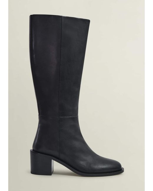 Hobbs Blue Darcie Leather Knee Boots