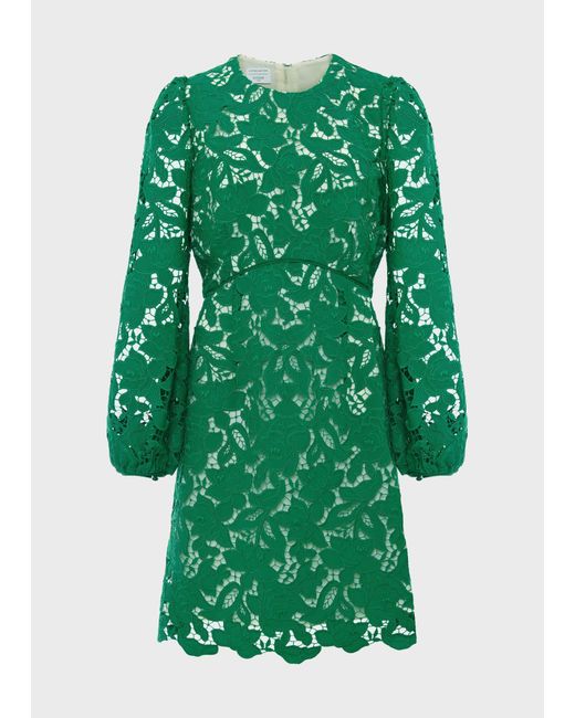 Hobbs Green Kew Lace Mini Dress