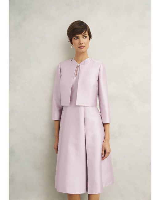 Hobbs Pink Rhea Wool Silk Jacket
