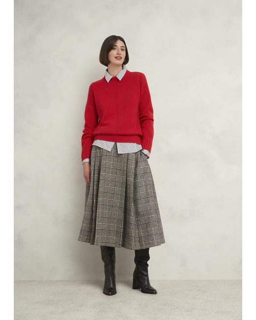 Hobbs Red Oversized Wool-Cashmere Knitted Jumper