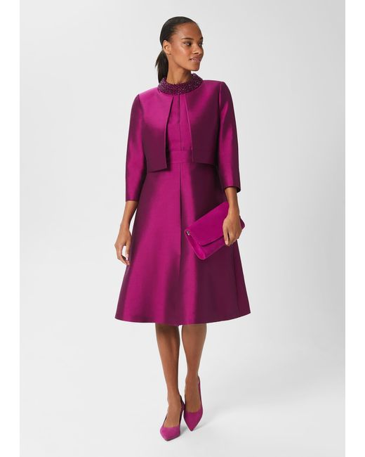 Hobbs Pink Marcella Silk Blend Jacket