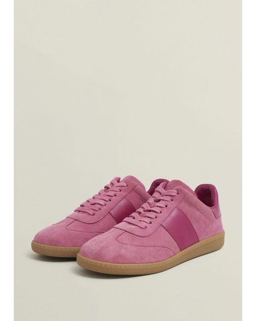 Hobbs Pink Etta Suede Trainers