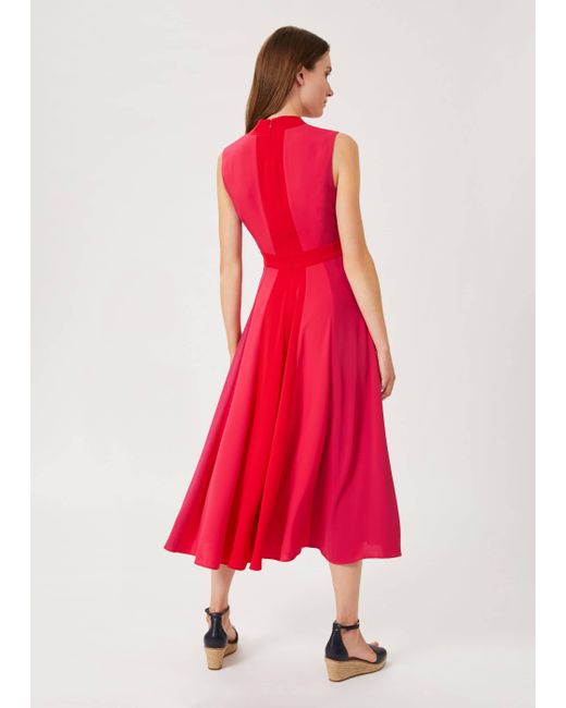 Hobbs Red Jilly Fit And Flare Dress