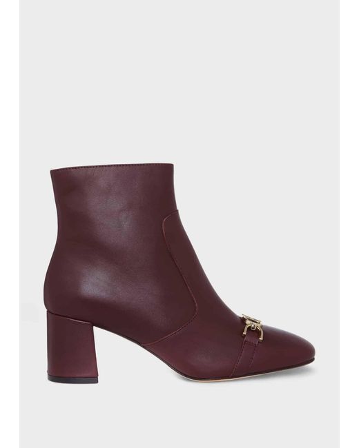 Hobbs Purple Rosella Trim Ankle Boots