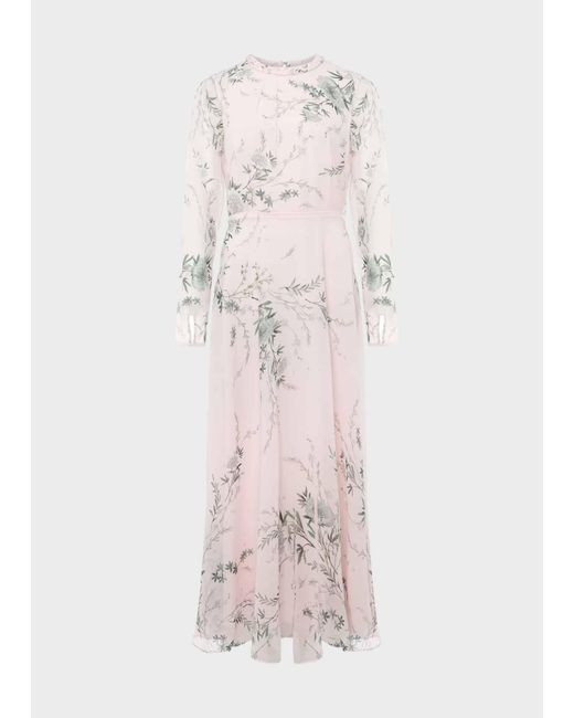 Hobbs Pink Rosabelle Silk Floral Dress