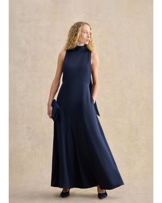Hobbs Blue Petite Marilyn Textured Dress