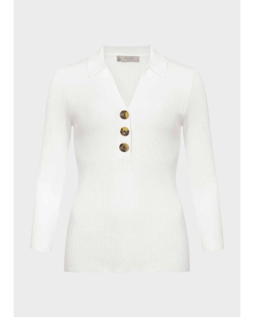 Hobbs White Edie Knitted Shirt