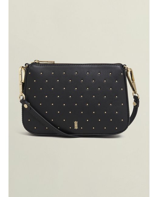 Hobbs Black Briella Leather Stud Bag