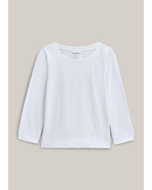 Hobbs Natural Martie Cotton Slub 3/4 Sleeve Top
