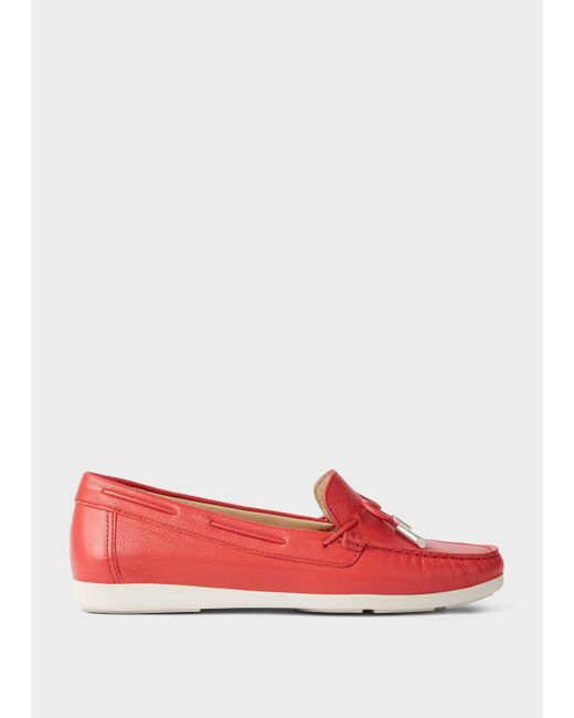 Hobbs Red Emily Leather Moccasins