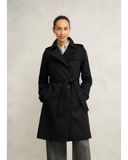 Hobbs Black Petite Skylar Shower Resistant Trench Coat