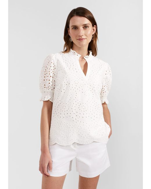 Hobbs White Isabelle Blouse