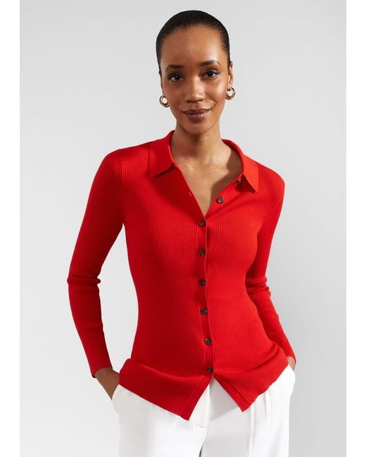 Hobbs Red Blanche Cardigan