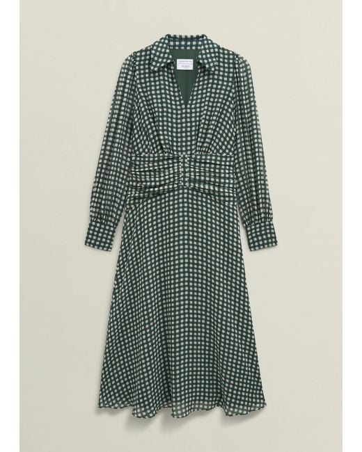 Hobbs Blue Longstock Geo Midi Dress