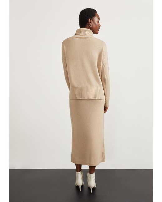 Hobbs Natural Lovell Co-ord Wool Cotton Skirt