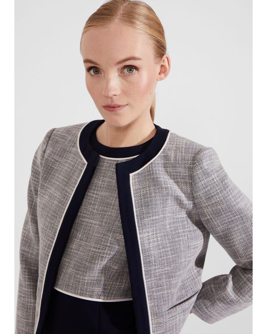 Hobbs Gray Laurie Jacket With Cotton