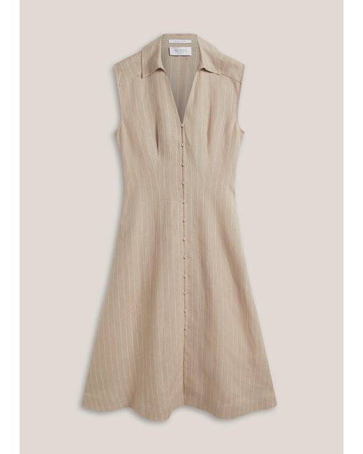 Hobbs Natural Charlize Linen Dress