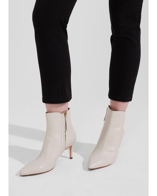 Hobbs White Elida Ankle Boots